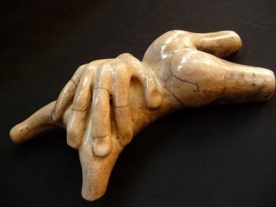 'La caresse' - Grès chamotté - cuisson Raku